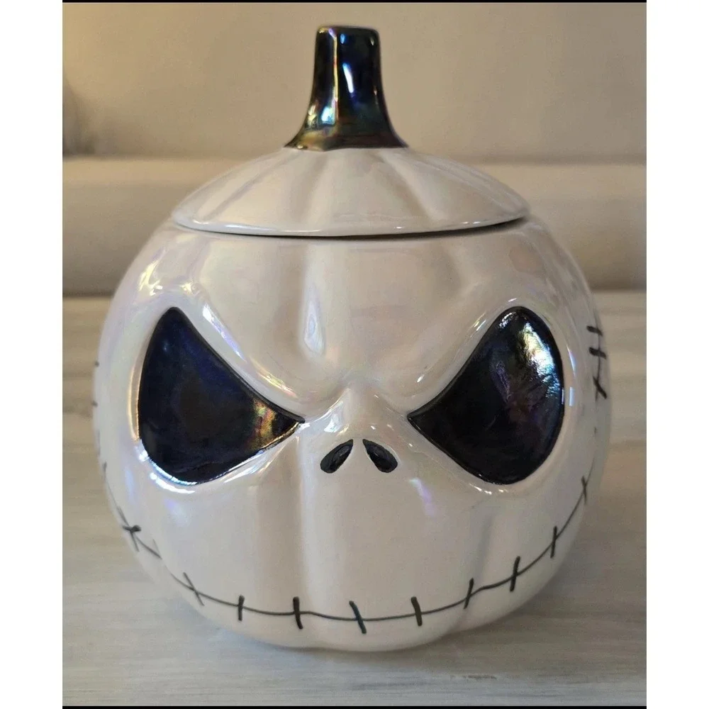Disney Nightmare Before Christmas Jack Skellington Iridescent Pumpkin Cookie Jar